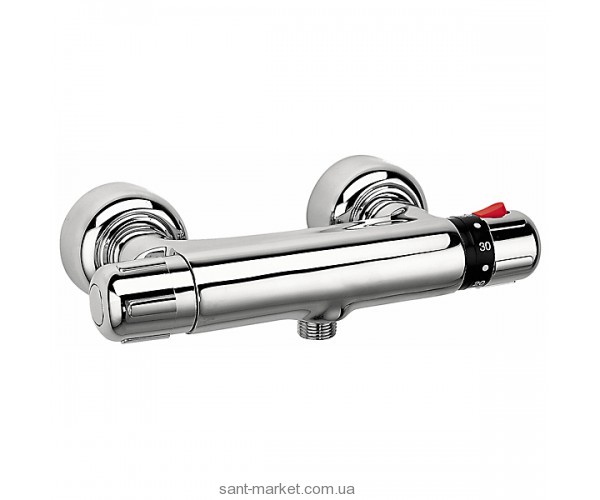 Смеситель для душа настенный двухвентильный с термостатом Ferro хром TA7
