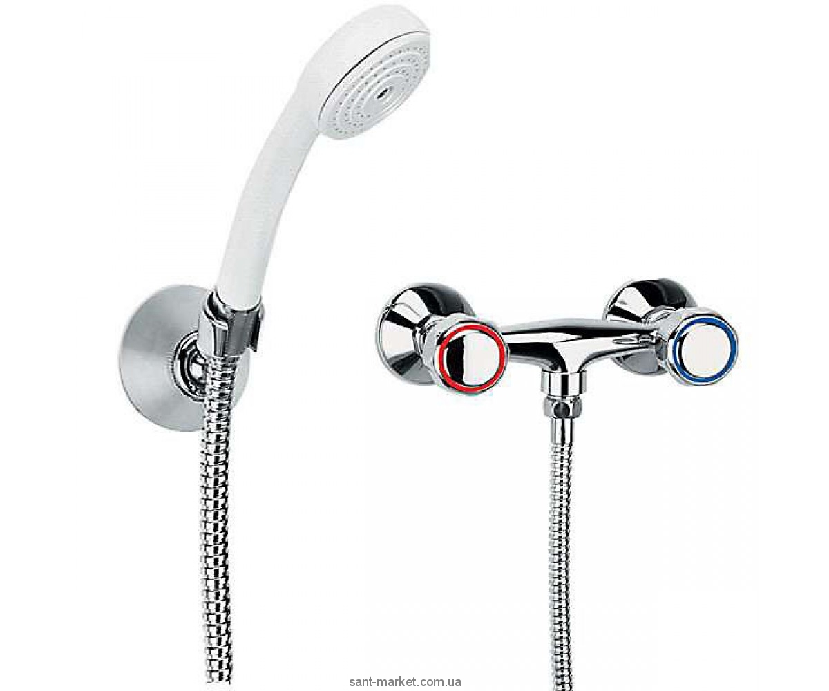 Смеситель для душа настенный двухвентильный Ferro коллекция Standard с душевым набором хром BST77