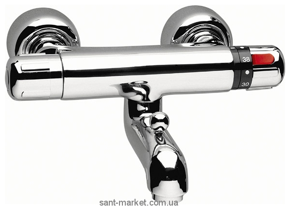 Змішувач з термостатом двухвентильний для ванни Ferro колекція Termo хром TA1