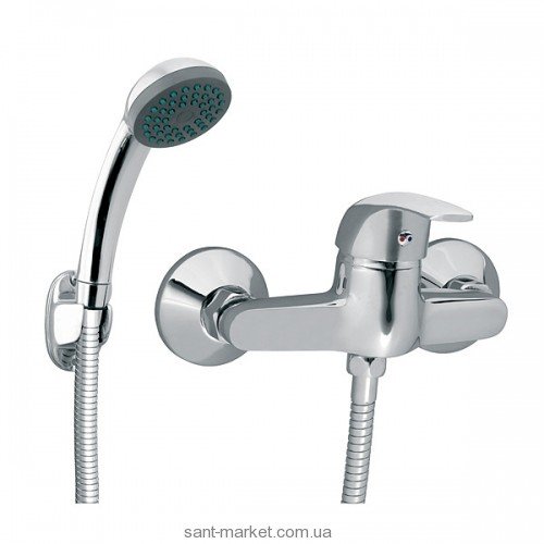 Смеситель для душа настенный однорычажный Ferro коллекция Vasto с душевым набором хром BVA77