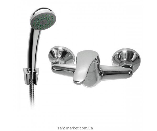 Смеситель для душа настенный однорычажный Ferro коллекция Basic с душевым набором хром BBC77
