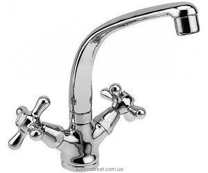 Змішувач для кухні двохвентильний Ferro колекція Retro New хром XD4