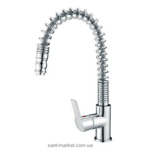 Смеситель для кухни с выдвижной лейкой Ferro Spring однорычажный на гибкой пружине BZP8/A