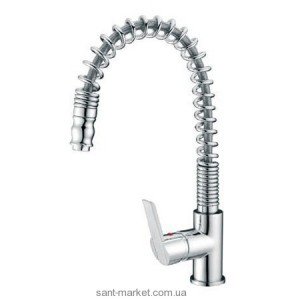 Смеситель для кухни с выдвижной лейкой Ferro Spring однорычажный на гибкой пружине BZP8/A