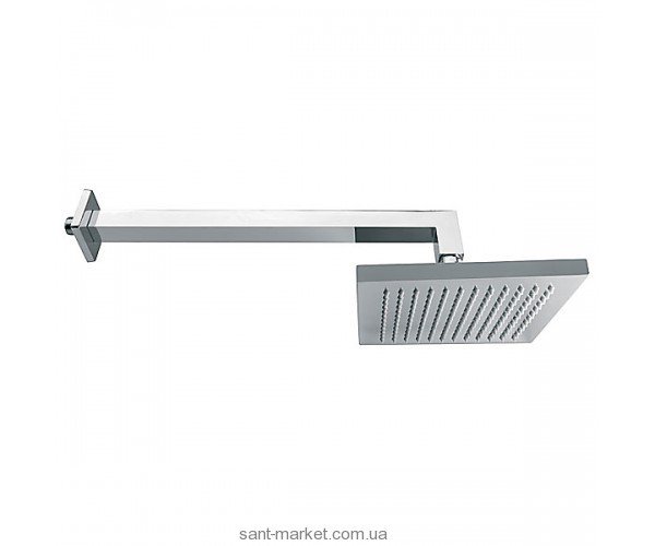 Верхній душ з тропічним душем Ferro колекція Quadro хром NPT04