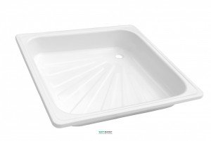 Душевой поддон стальной эмалированный квадратный Ferro 90х90х15 белый FBK3