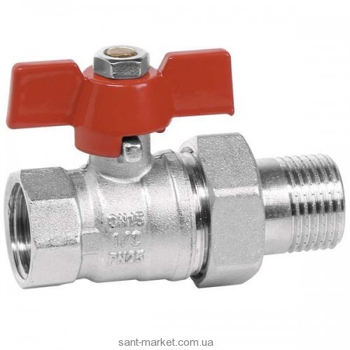 Ferro Шаровой кран с бабочкой и соединительной муфтой 3/4