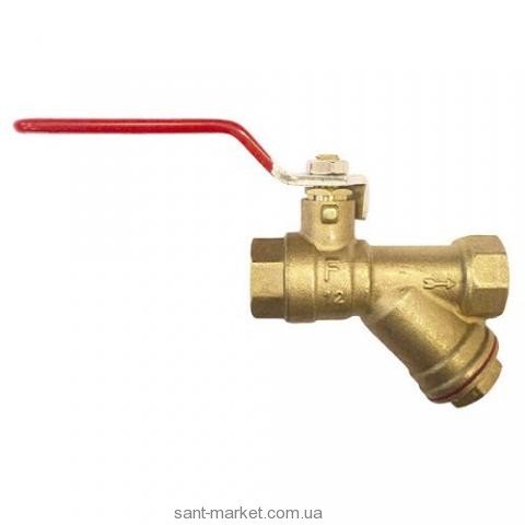 Ferro Шаровой кран для воды с косым фильтром 3/4