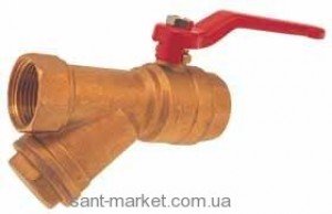 Ferro Шаровой кран для воды с косым фильтром 1/2