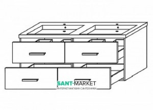 Тумба под раковину Gorenje Quadra F 120.65 подвесная 120х45х50 дуб антрацит 791474
