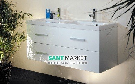 Тумба під раковину Gorenje Quadra F 120.65 підвісна під 2 раковини 120х45х50 білий глянець 791473