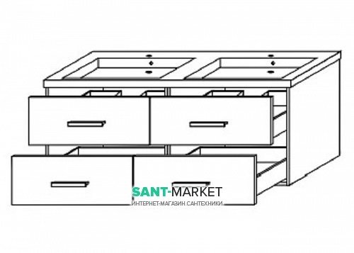 Тумба під раковину Gorenje Quadra F 120.65 підвісна 120х45х50 дуб антрацит 791474