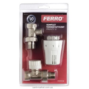 Ferro термостатический комплет прямой 1/2” ZTM01