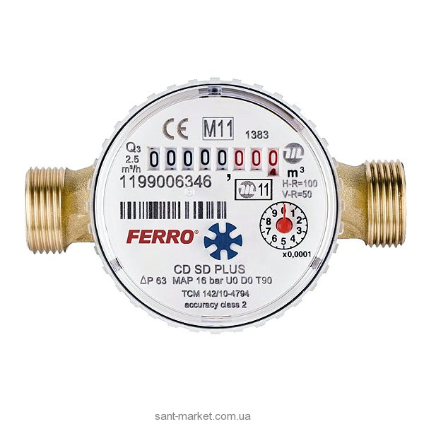 Ferro Счетчик воды для холодной воды CDSD20ACPLUS