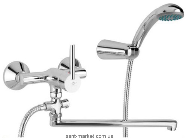 Смеситель однорычажный с длинным изливом и душем Mofem коллекция Mambo хром 155-0012-10