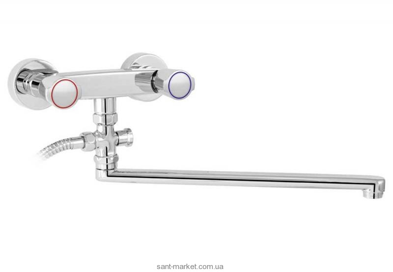 Смеситель двухвентильный с длинным изливом и душем Mofem коллекция Golf хром 145-1213-00
