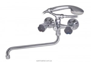Смеситель двухвентильный с длинным изливом и душем Mofem коллекция Nova хром 145-0050-05