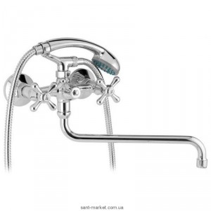 Змішувач двохвентильний з довгим виливом та душем Mofem колекція Treff хром 145-0021-31