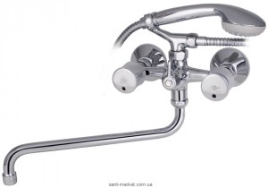 Смеситель двухвентильный с длинным изливом и душем Mofem коллекция Spektrum хром 145-0018-03