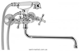 Смеситель двухвентильный с длинным изливом и душем Mofem коллекция Treff хром 145-0021-01