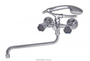 Смеситель двухвентильный с длинным изливом и душем Mofem коллекция Nova хром 145-0050-05
