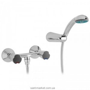 Змішувач для душу настінний двухвентильний Mofem колекція Nova з душовим набором хром 143-0014-36