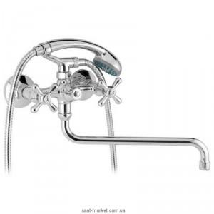 Смеситель двухвентильный с длинным изливом и душем Mofem коллекция Treff хром 145-0021-31