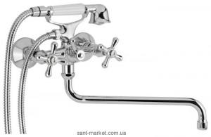 Смеситель двухвентильный с длинным изливом и душем Mofem коллекция Treff хром 145-0021-02
