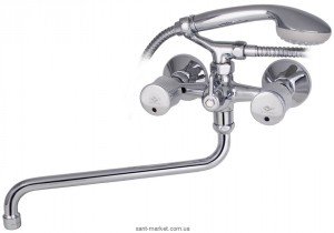 Смеситель двухвентильный с длинным изливом и душем Mofem коллекция Spektrum хром 145-0018-03