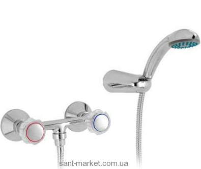 Змішувач для душу настінний двухвентильний Mofem Primula з душовим набором хром 143-0014-13