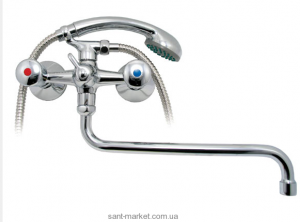 Смеситель двухвентильный с длинным изливом и душем Mofem коллекция Nova хром 145-0070-01