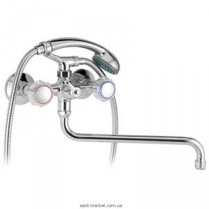 Смеситель двухвентильный с длинным изливом и душем Mofem коллекция Primula хром 145-0056-41