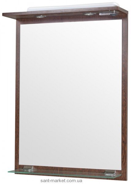 Аквародос Вікторія Дзеркало з підсвічуванням і поличкою 60см венге 036744
