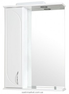 Аквародос Дзеркало Оптіма L 60см біле з боковим шафкою і підсвічуванням 007905