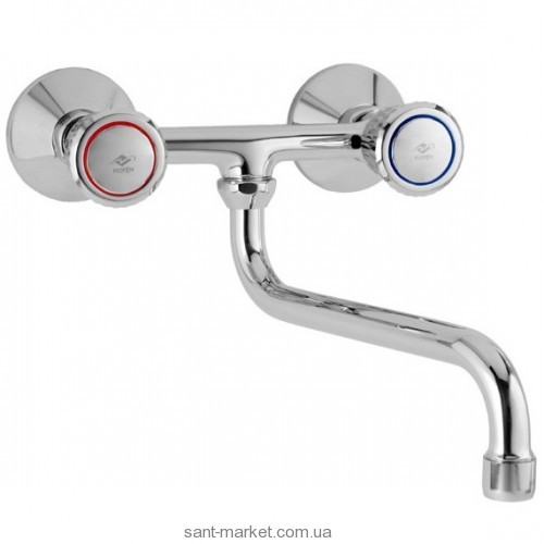 Смеситель для кухни Mofem Favorit двухвентильный настенный ретростиль 142-0010-06