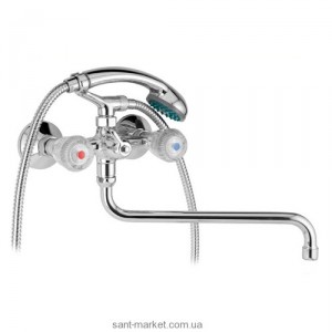 Смеситель двухвентильный с длинным изливом и душем Mofem коллекция Iris хром 145-0006-14