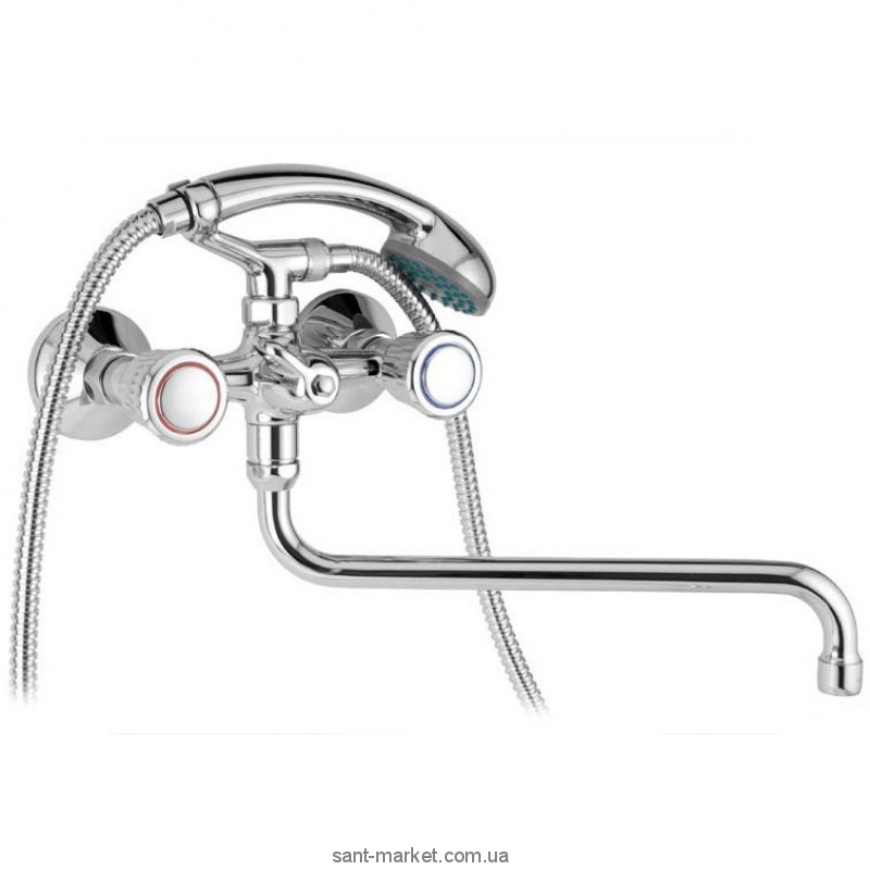 Смеситель двухвентильный с длинным изливом и душем Mofem коллекция Favorit хром 145-0017-05
