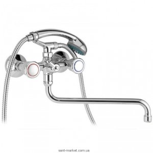 Смеситель двухвентильный с длинным изливом и душем Mofem коллекция Favorit хром 145-0017-05