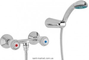 Змішувач для душу настінний двухвентильний Mofem колекція Iris з душовим набором хром 143-0014-37