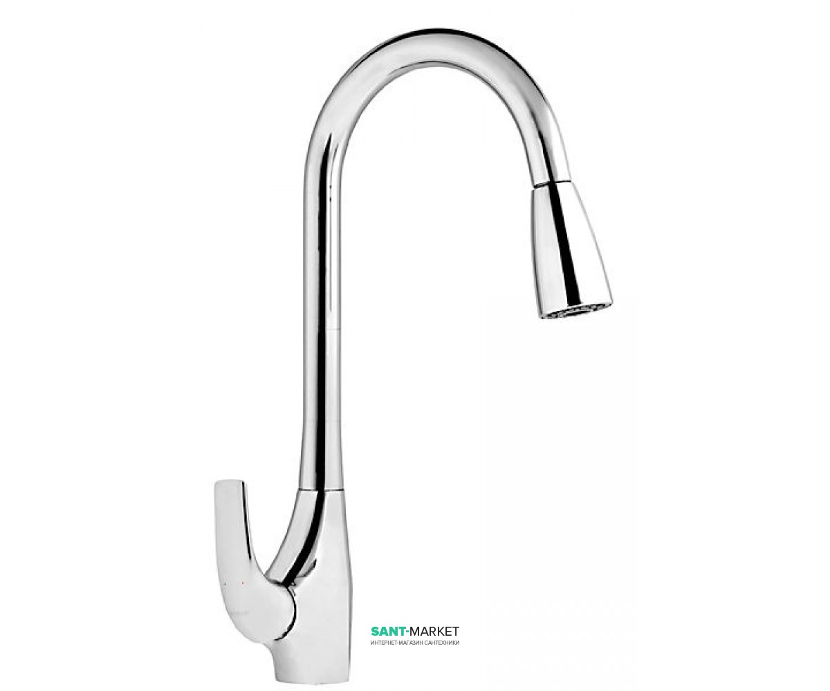 Смеситель для кухни  с выжвижнйо лейкой Ferro Genova однорычажный BGE8AVL