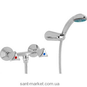Смеситель для душа настенный двухвентильный Mofem Metal plus с душевым набором хром 143-0014-39