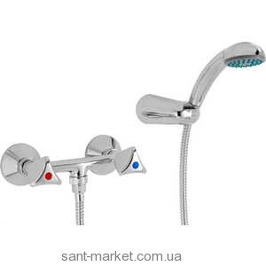 Змішувач для душу настінний двухвентильний Mofem Metal plus з душовим набором хром 143-0003-03