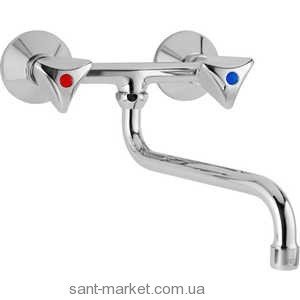 Смеситель для кухни Mofem Metal Plus двухвентильный настенный ретростиль 142-0023-30