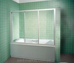 Ravak Штора д/ванны AVDP 3-170 Рейн  профиль белый  пласт. 40VV010241