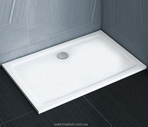 Душовий піддон штучний мармур прямокутний Ravak Gigant Pro Flat 100х80х3 білий XA03A411010