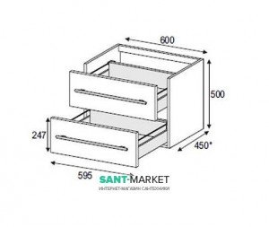 Тумба під раковину Gorenje Avon F60.71 підвісна 60х45х50 світлий горіх 792300