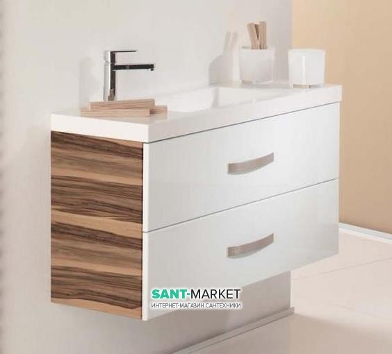 Тумба под раковину Gorenje Slim F 80.05 подвесная 80х50х35 белый глянец 792088