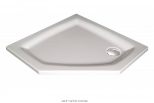 Душовий піддон акриловий п'ятикутний Ravak Genta LA 90х90х6 білий A327701210