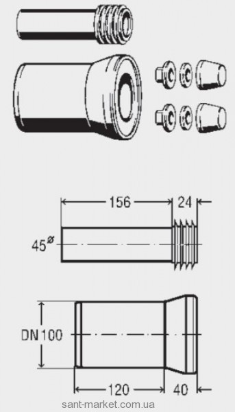 Viega Комплект крепления для подвесного унитаза 101824