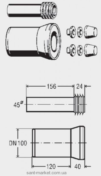 Viega Комплект кріплення для підвісного унітазу 101824